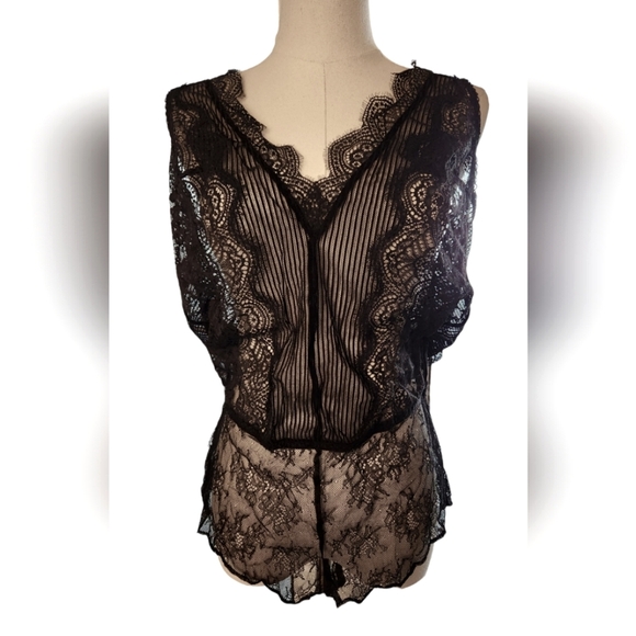 NWOT Victoria Secret Black Lace Teddy - Picture 1 of 7